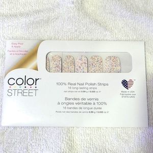 NIP Color Street Sugar High White Multi Colored Glitter Nail Polish Kit